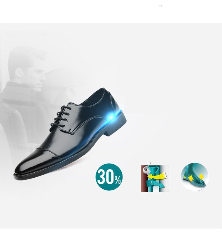 Spring new pointed-toe lace-up business formal leather shoes for men, British Brock cross-border men's shoes, wedding shoes