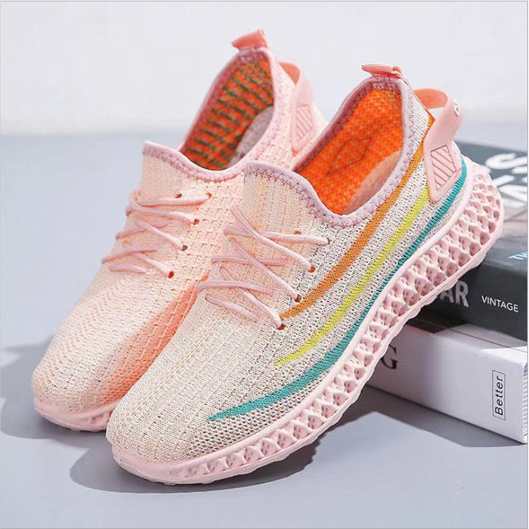 Shoes 2023 new flying Weaver women's sports shoes fashion light mesh running coconut shoes