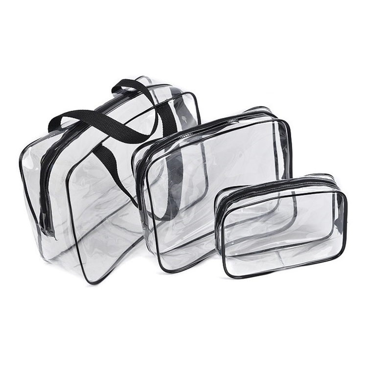 HD-125 Clear Toiletry Bag,3 Pack TSA Approved Toiletry Bag Quart Size Bag, Travel Makeup Cosmetic Bag For Women Men, Carry On Airport Airline Compliant Bag