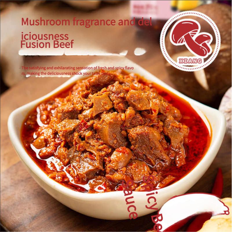 Sweep the food with spicy beef sauce