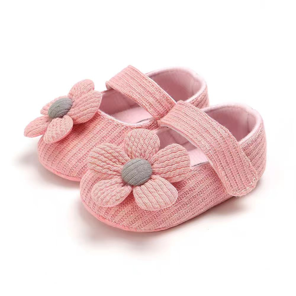 Spring and autumn small flowers sweaters, 0-1 years old baby, soft bottom, anti-female baby princess shoes