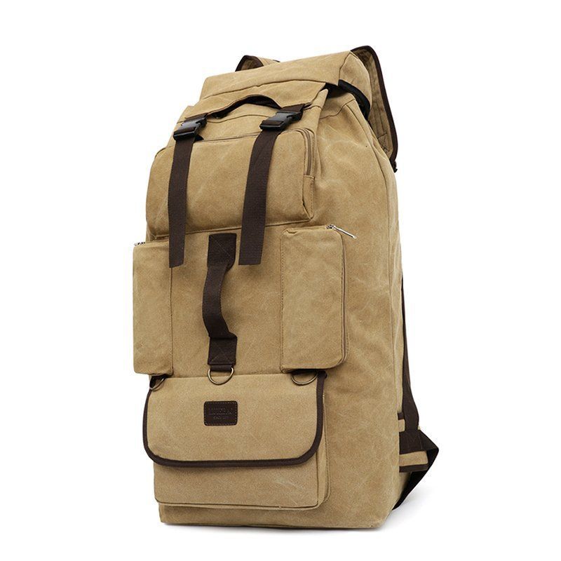 110L Extra Large Capacity Canvas Outdoor Backpack Men Travel Luggage Bag Multi-purpose Mountaineering Backpack Large Moving Storage Rucksack
