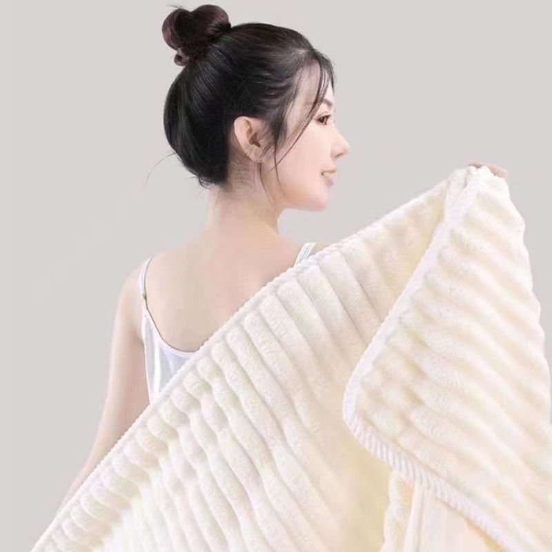 Extra Large Bath Towels 70 x 140 CM,30 x 60 CM, Coral Fleece, Larger & Lighter Weight, Quicker to Dry, Super Soft and Absorbent, Perfect for Bathroom, Pink