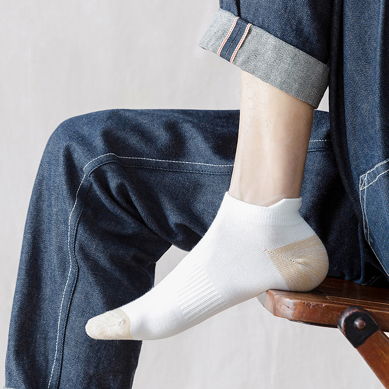 PF099 men's solid color socks breathable invisible boat socks boys sport socks casual socks 5pcs set