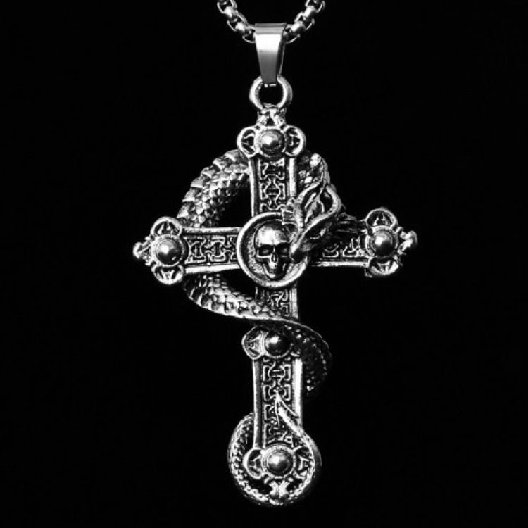 Cross pendant necklace Panlong Skeleton Cross Pendant Personalized Hip Hop necklace gift CRRSHOP men new fashion trend gifts 70 cm long titanium steel chain