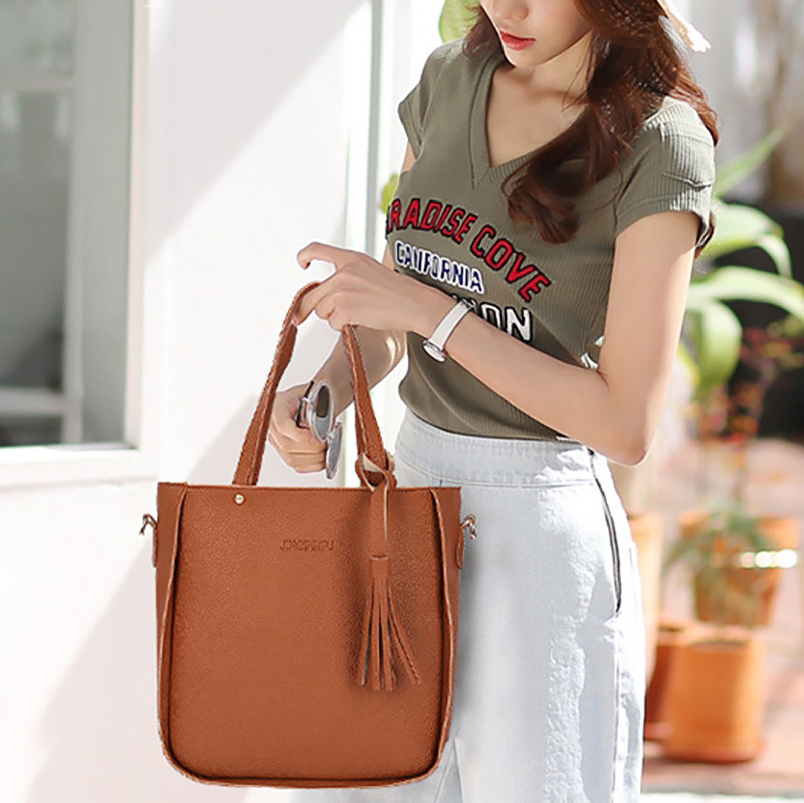 Woman Bag 2021 New Fashion Four-piece Shoulder Bag Messenger Bag Wallet Handbag Women's Large Capacity Portable Wallet Chest Bag