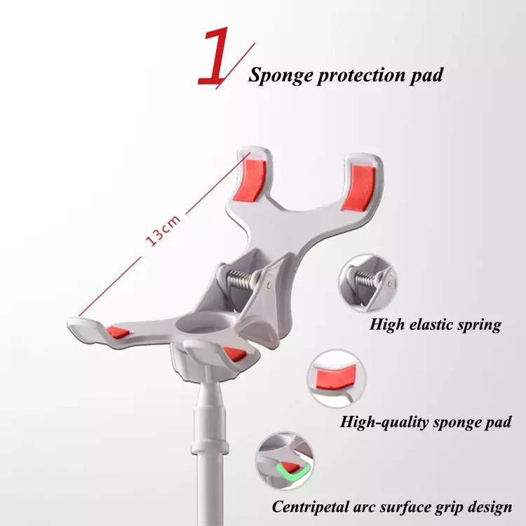 Cell Phone Holder Bed, Aluminum Alloy Adjustable Desktop Lazy Bracket, Universal Mobile Phone Clip Stand, Flexible Long Arm Rotating Mount for Bed, Office, Kitchen, iPhone, pad, Watching Movies