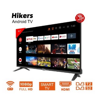Hikers 43'' Inch Frameless Android Smart HD LED TV - Black + Free Wall Mount