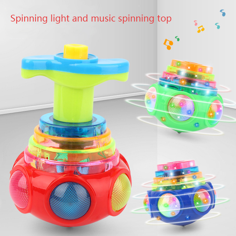JY851 1pcs Electric Gyroscope Laser Color Flash LED Light Toy Music Gyro Peg-Top Spinner Spinning Classic Toys Kids Toy