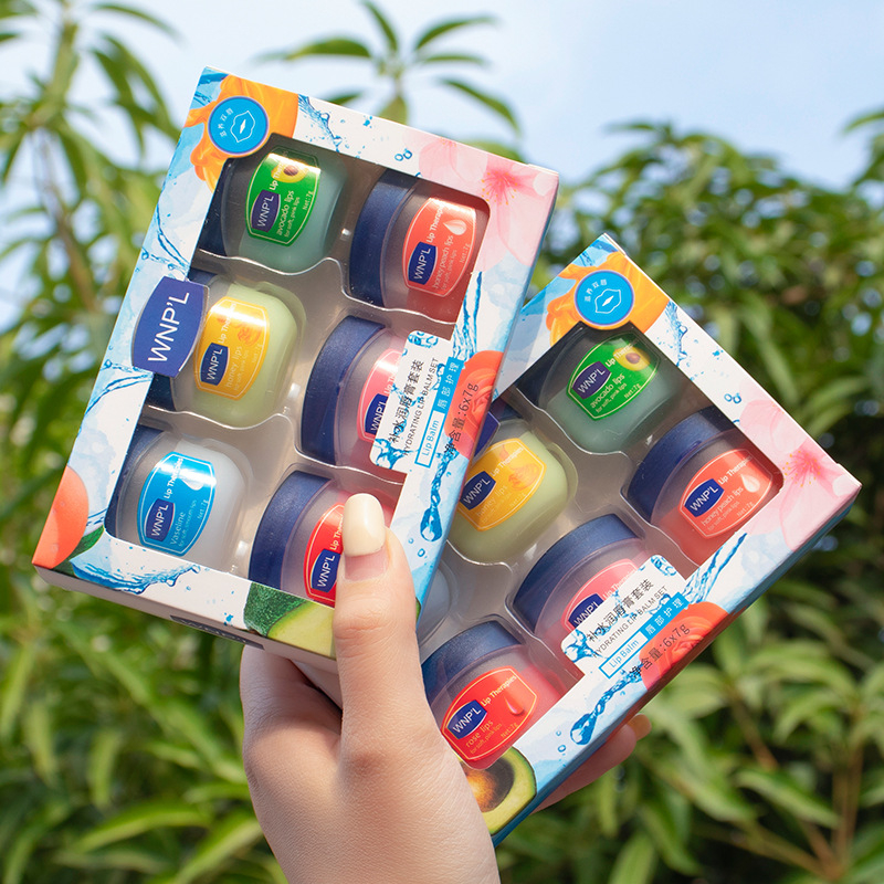 9973 6/8 Pcs Lip Balms Moisturizing Refreshing Non-sticky Fruit Series Anti-Cracked Lip Treatment Vaseline for Makeup Lip Gloss Set