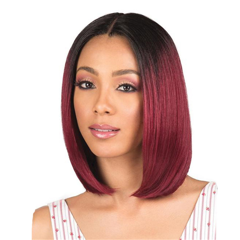 Short Bobo Wig for Black Women Girl Synthetic Wigs Black and Red Wig For Cosplay Party Daily Use Heat Resistant Fiber
Wine Red