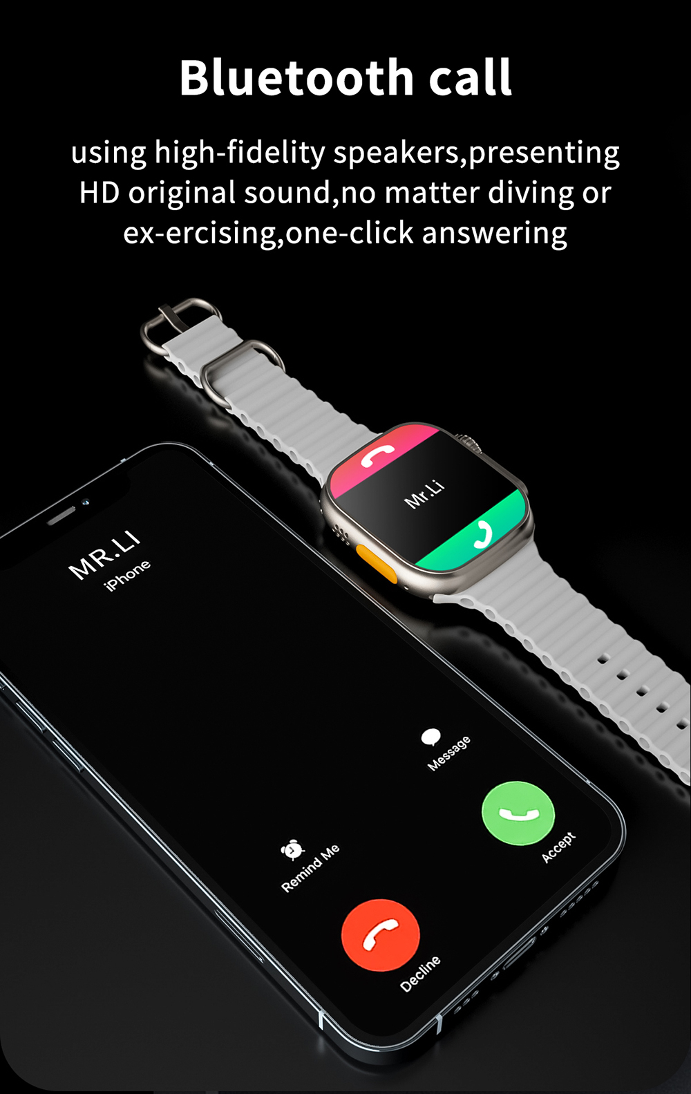 NEW U8 Ultra Smart Watch Ultra Series 8 NFC 49MM Men Women Smartwatch Bluetooth Call Waterproof Wireless Charging HD Screen for Apple