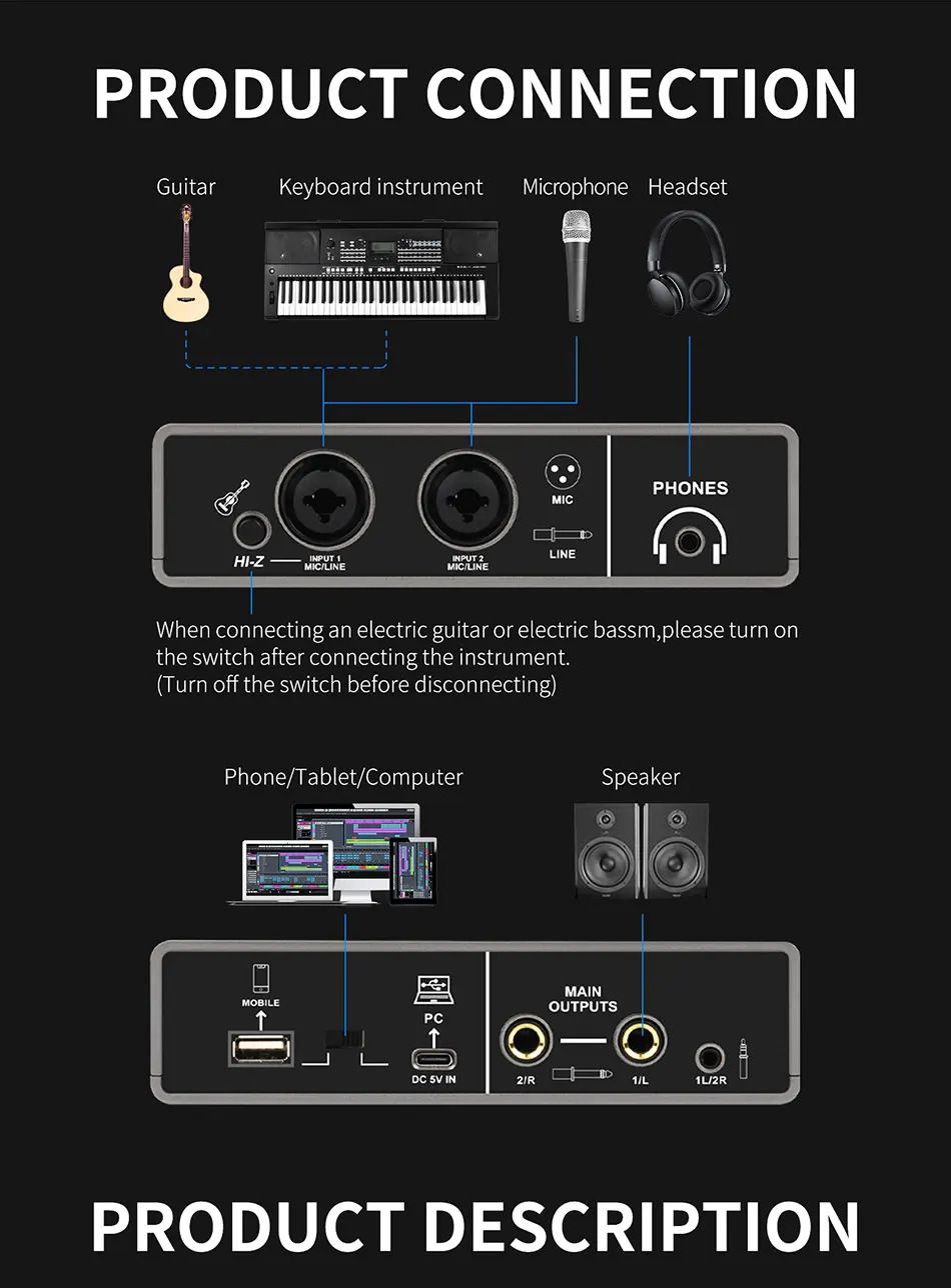 Mondel Trading XTUGA Professional sound card high quality recording studio audio interface small computer live broadcast sound card mixer Q16