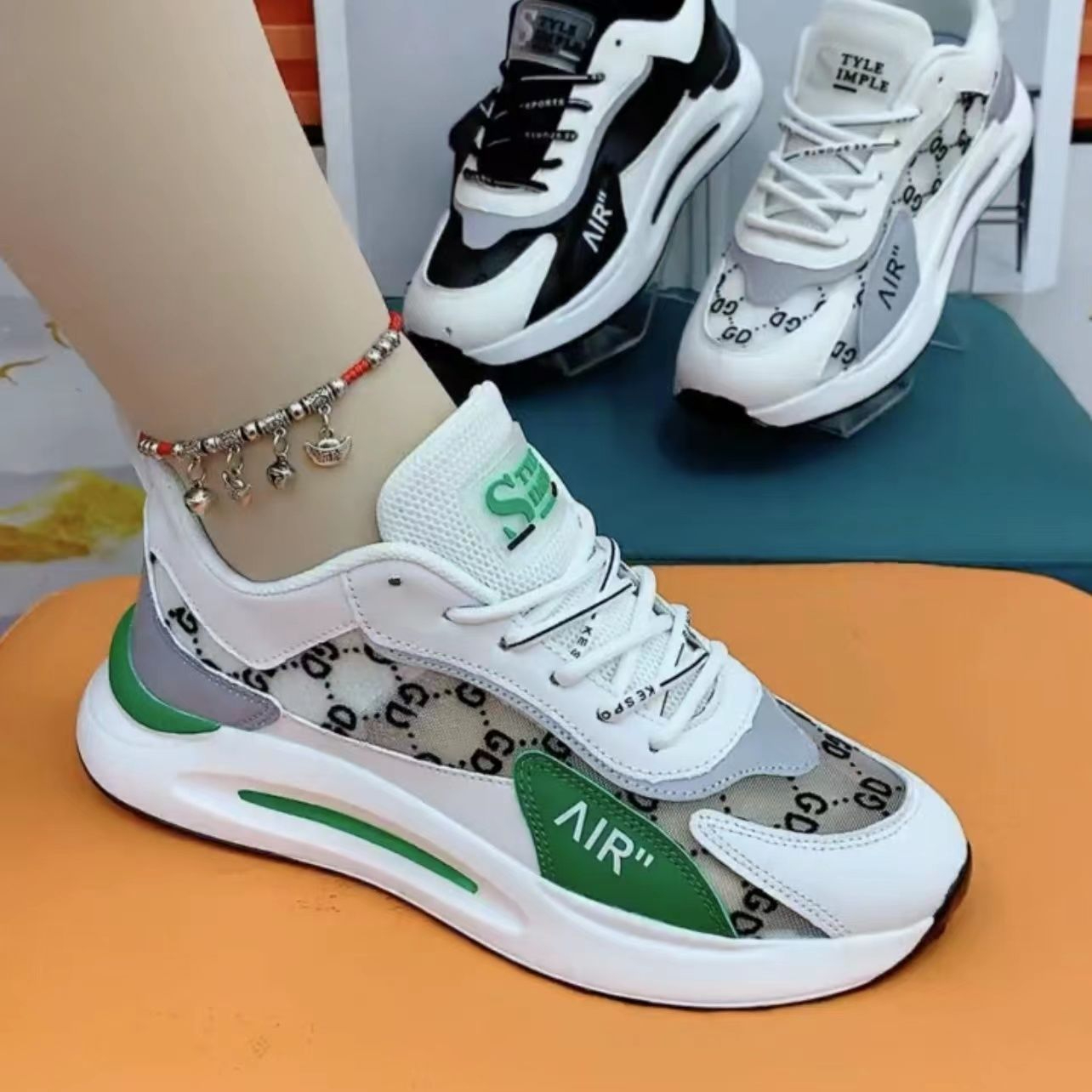 YF002 Women's Spring and Summer New Breathable Versatile Little White Shoes Fashion Transparent Mesh Running Shoes