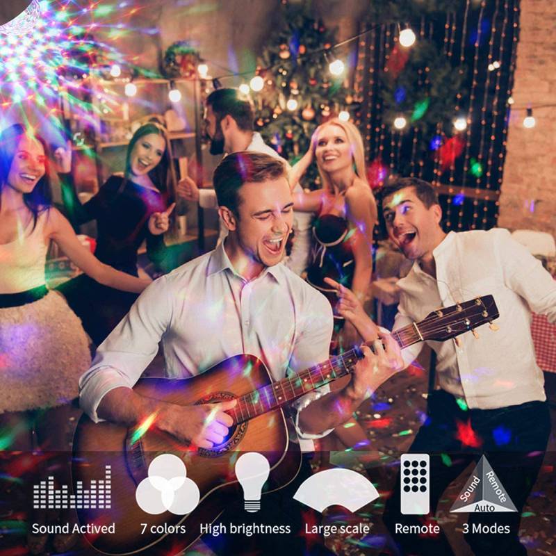 Leopard Cat Party Light, Disco Ball Party Lights Sound Activated with Remote Control, 7 Color Modes Strobe Light for Home Room Dance Birthday DJ Bar Karaoke Xmas Wedding 