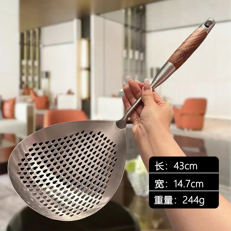 304 Food grade stainless steel large slotted spoon Kitchen food Strainer Large slotted spoon for extracting food