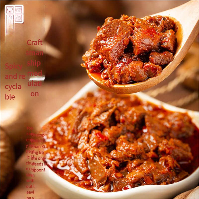 Sweep the food with spicy beef sauce