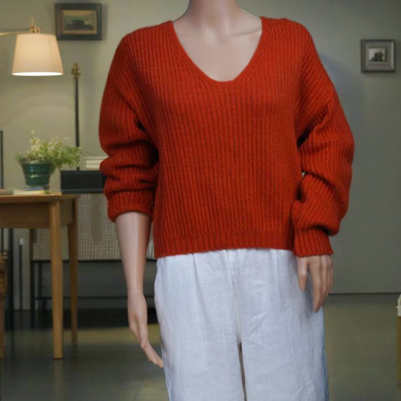 Wool Knit Embroidered Cardigan Sweater