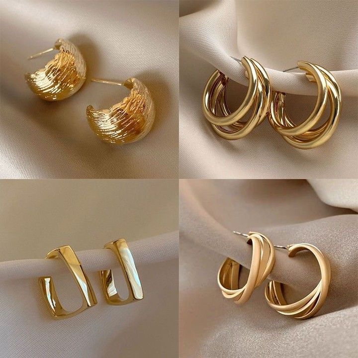 AUNONT Silver needle in Europe and the United States exaggerated love earrings light luxury senior sense of earrings niche fashion metal temperament earrings female