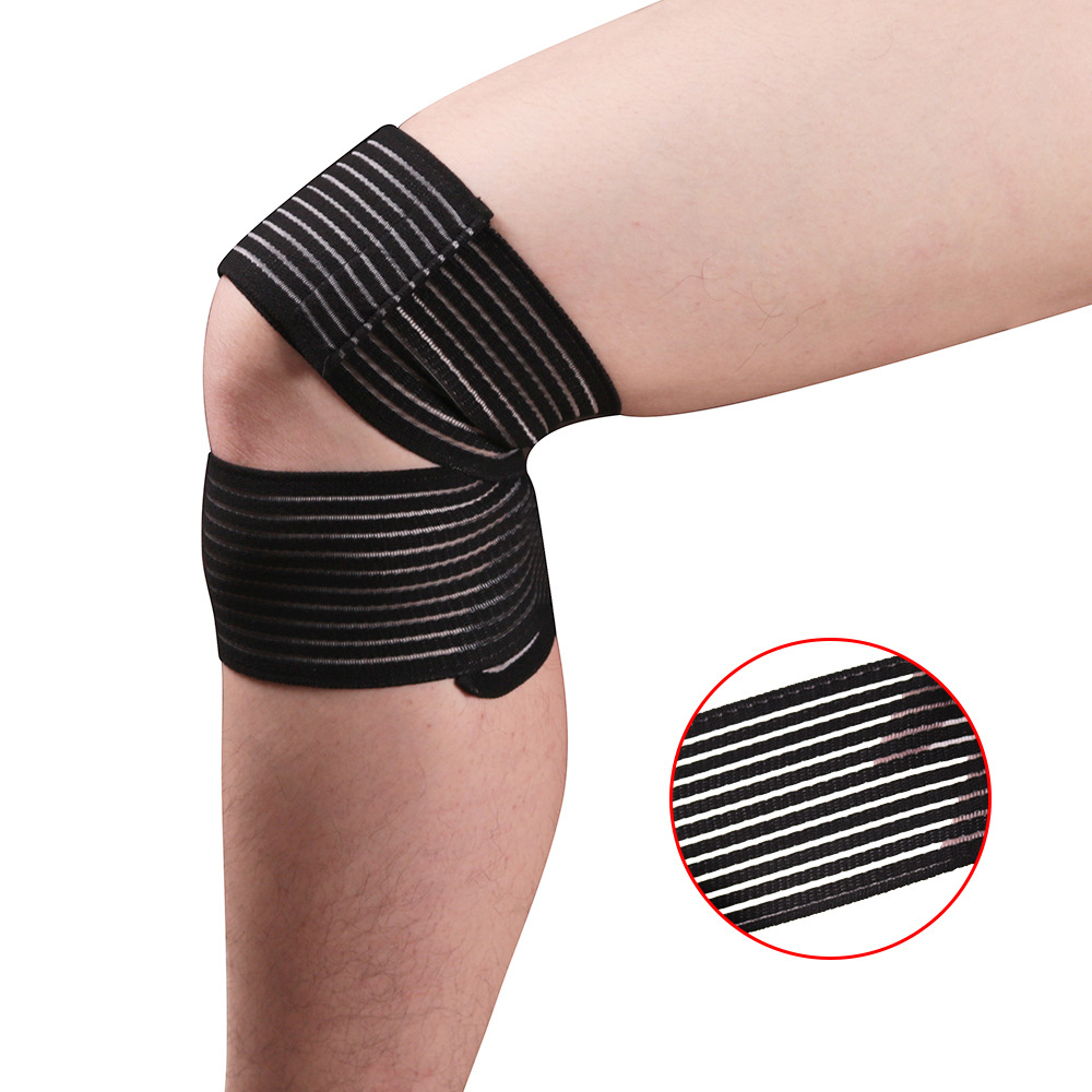 HJ006 Elastic Breathable Wrap Ankle Support Brace Compression Knee Elbow Wrist Ankle Hand Support Wrap Sports Bandage Strap with Hook & Loop Fastener Straps(ONE PIECE)