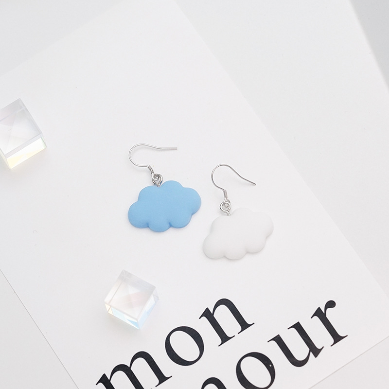 Women Simple Cloud Asymmetrical Earrings Jewelry Gift