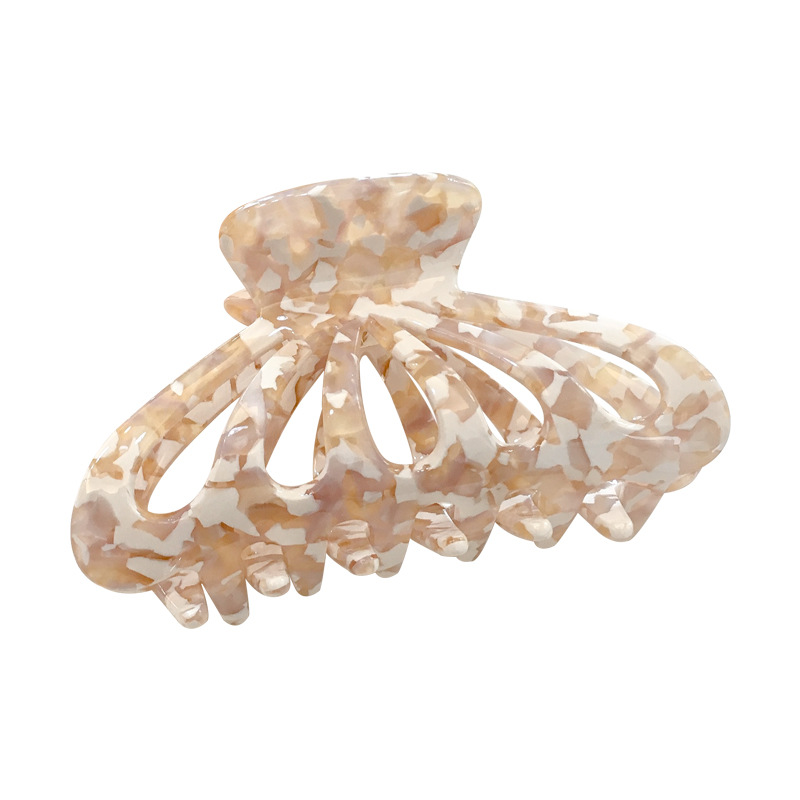 F146 3.5 inch Medium Acrylic Hair Claw Banana Clips for Girls and Women Marbling Hair Clips