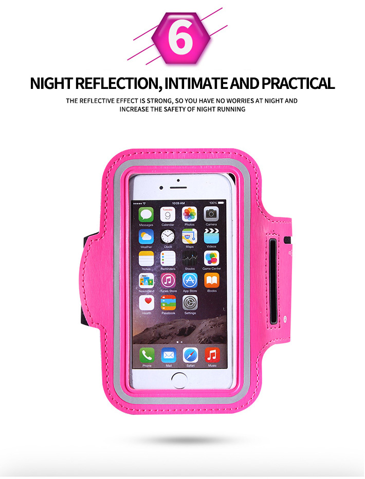 Water Resistant Large Cell Phone Armband Pouch Case with Adjustable Elastic Band & Key Slot for 6.35'' Phone