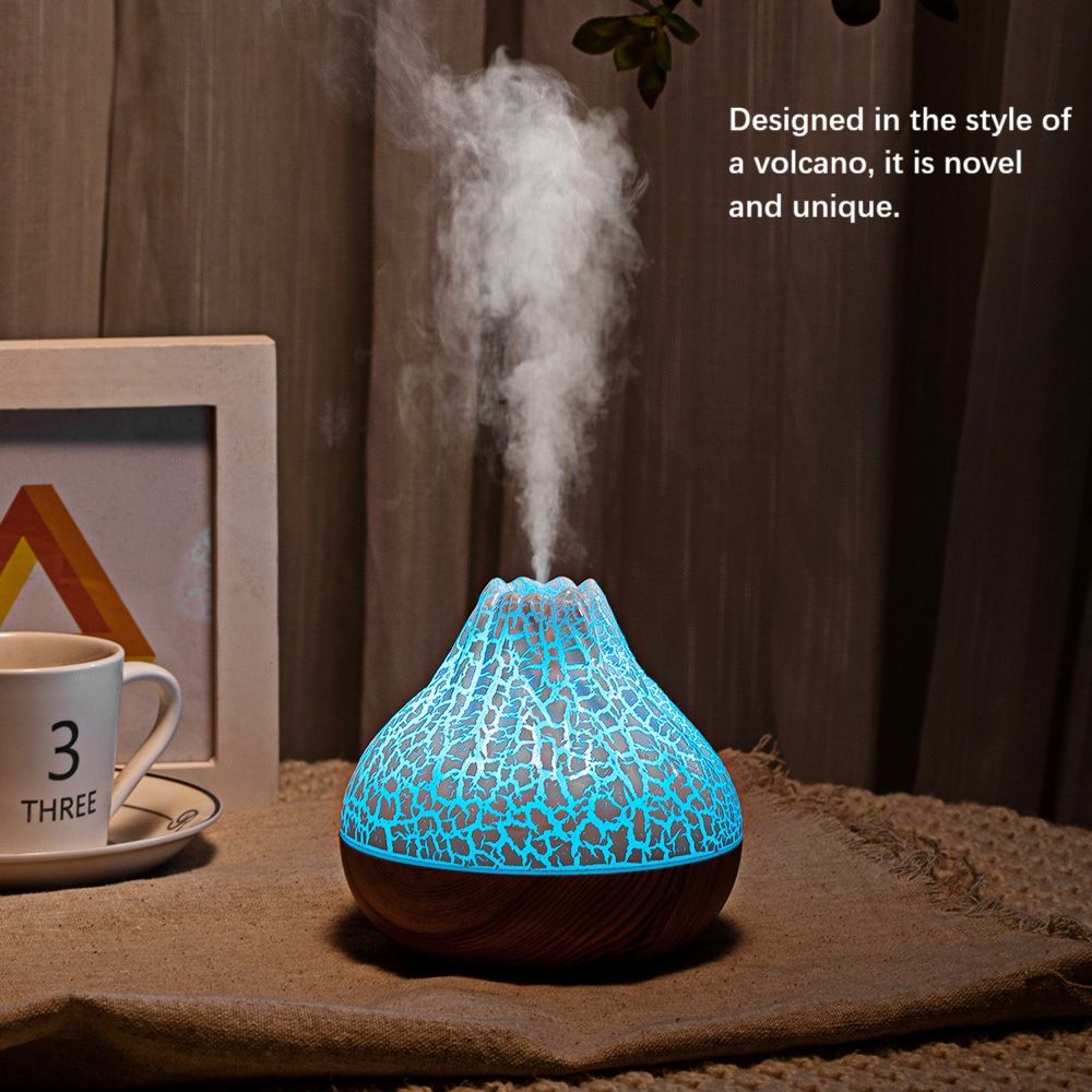 New Realistic Volcano Shape Humidifier, Ultrasonic Silent Aroma Diffuser with 7 Color Gradient Ambient Night Light, Portable Fine Mist Hydrating Machine for Home Bedroom Office Desk Decor