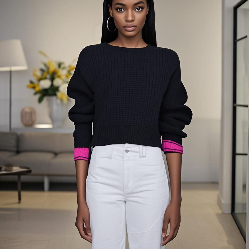 Wool knit Sweater Round Neck Women's Sweater