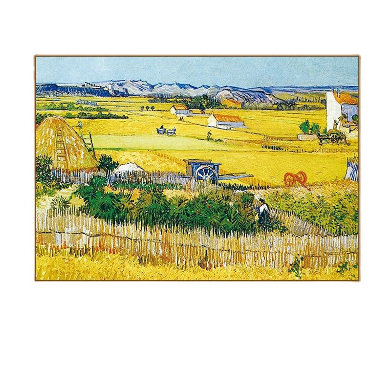 Framed Canvas Wall Art Starry Night by Vincent Van Gogh Impressionism Famous Painting Classic Oil Painting Style Artwork for Living Room Bedroom Office Wall Decor