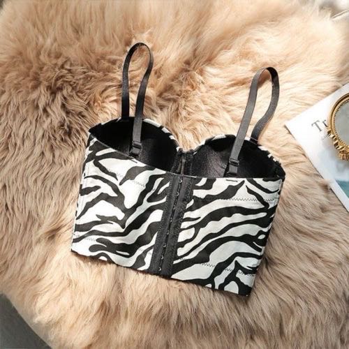 Zebra babes suspender plus-size small vest women's inner and outer wear bandeau top with chest pads and herringbone corset