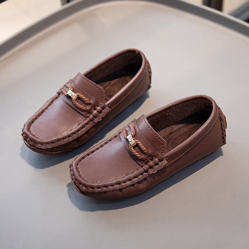 Loafer Kid Children's Loafers New Small Leather Shoes Fashion Shoes for Boys Girls Knitted Breathable Lightweight Loafers