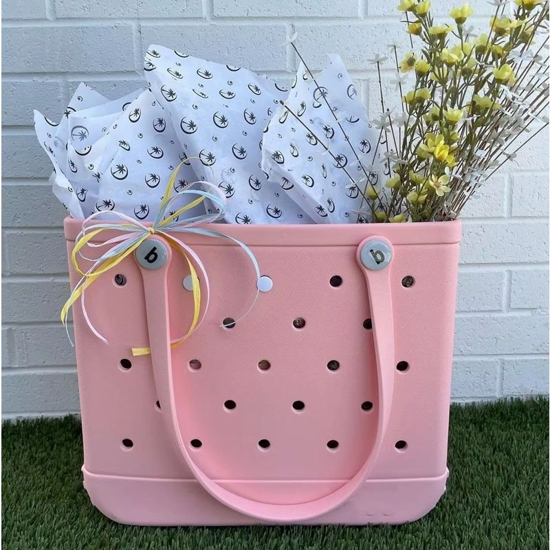 Fashion Beach Beach Bag Rubber Waterproof Basket Large Capacity Summer Storage Shoulder Handbag Travel Women Tote Shopping Bags