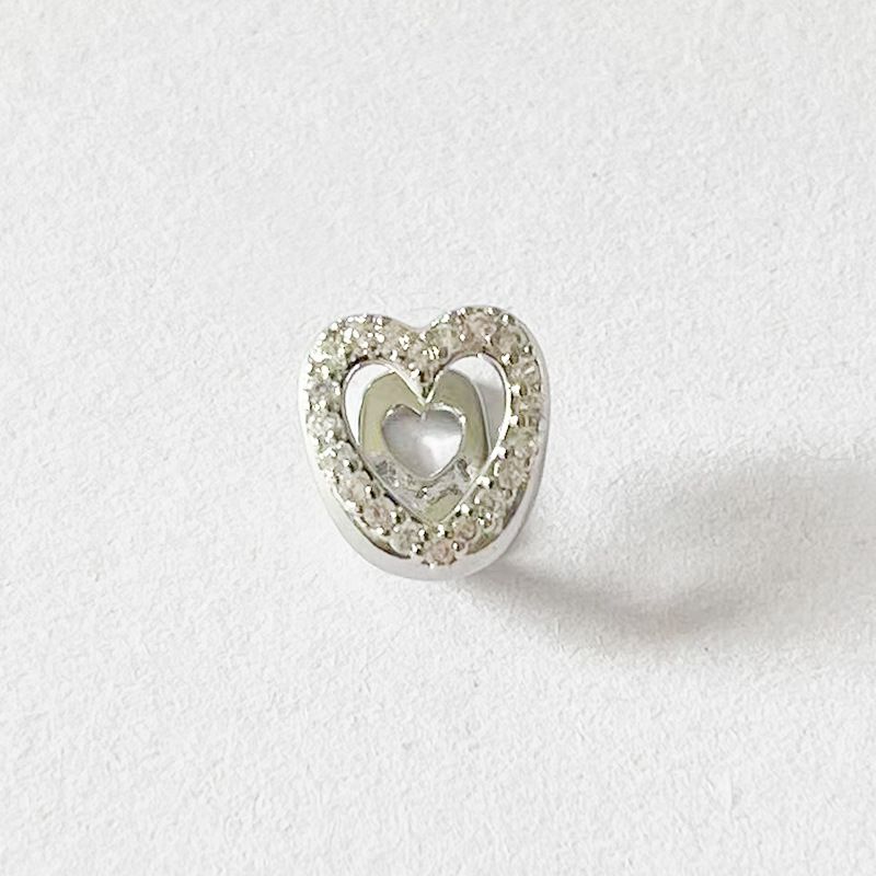 Gold and Silver Heart Grillz with Diamonds Gold teeth Silver teeth Gold grillz Silver grillz Hip-hop grillzsilver