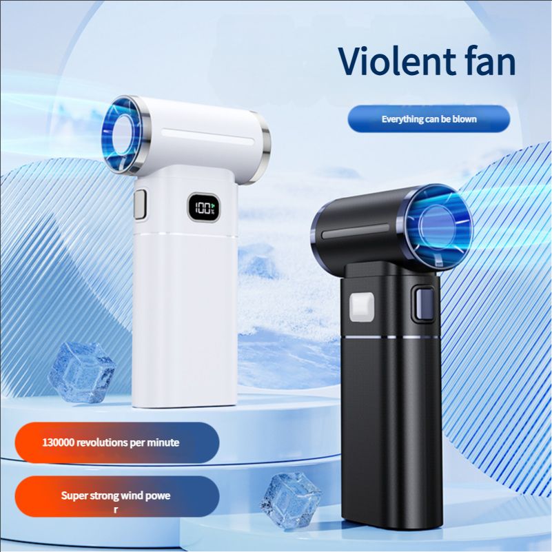 New violent small fan high-speed turbine hurricane handheld fan outdoor picnic portable handheld dual-purpose fan