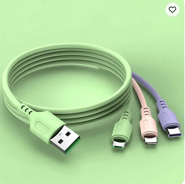 High-Quality 5A Quick Charge Multifunction 3 In 1 USB Charger Line Data Cable
