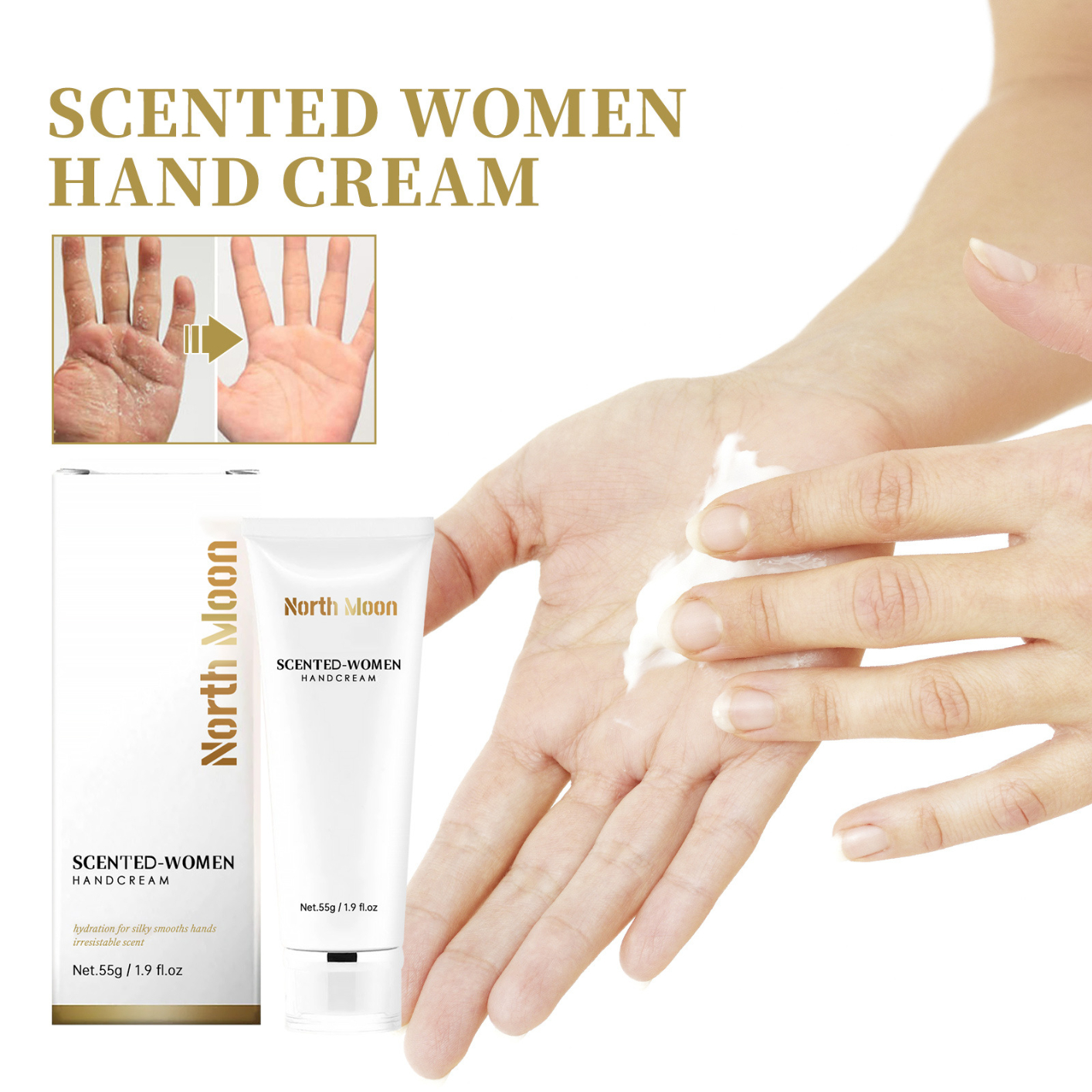 North Moon Pheromones Hand Cream - Aromatherapy Feminine Hand Cream for Tender Skin, Moisturizing & Repairing Dry and Cracked Hands