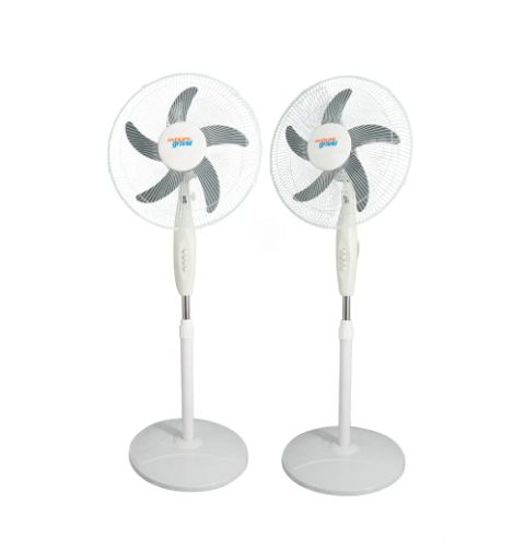 High-quality Kepas round base 5 blades 220v 110v adjustable classic plastic 16-inch ac stand fan K-535 Model (WHITE)