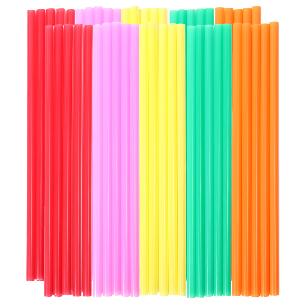 100Pcs Plastic Disposable Straws Colorful Milktea Drinking Straws Party Birthday Celebration Supplies Kitchenware Accessories