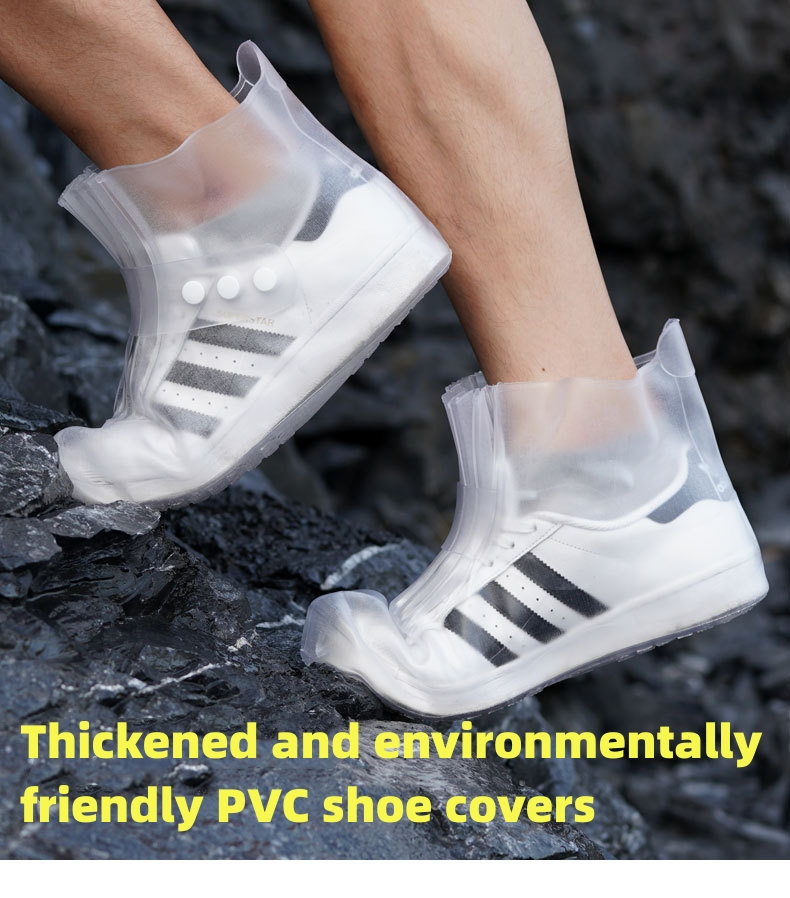 Thickened and environmentally friendly PVC shoe covers CRRshop free shipping best sell Rain shoe cover, waterproof, anti slip, thickened water shoe cover for men and women and children in rainy days blue white red shoe cover small size 31 32 33 34 35 36 37 38 39 40 41 42 43 44 45 Rain proof, waterproof, anti slip