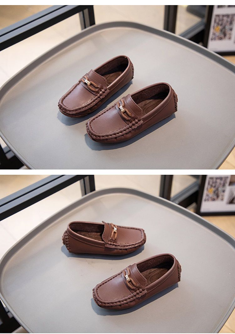 Loafer Kid Children's Loafers New Small Leather Shoes Fashion Shoes for Boys Girls Knitted Breathable Lightweight Loafers