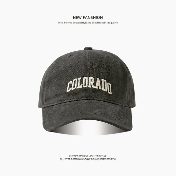 Fashion Letter Deep Crown Baseball Cap - Big Head Size Versatile Spring Autumn Hat