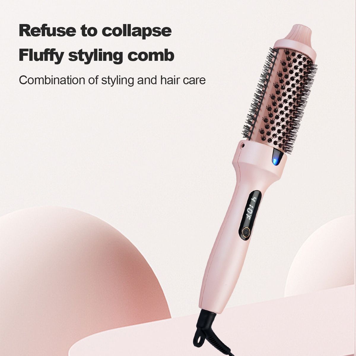 New Fluffy Hair Straightener Comb 2-in-1 Curling Wand Bangs Inner Buckle Hair Styling Tool