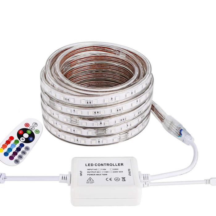 AC 110V 220V High Voltage Outdoor RGB LED Strip 10m-100m