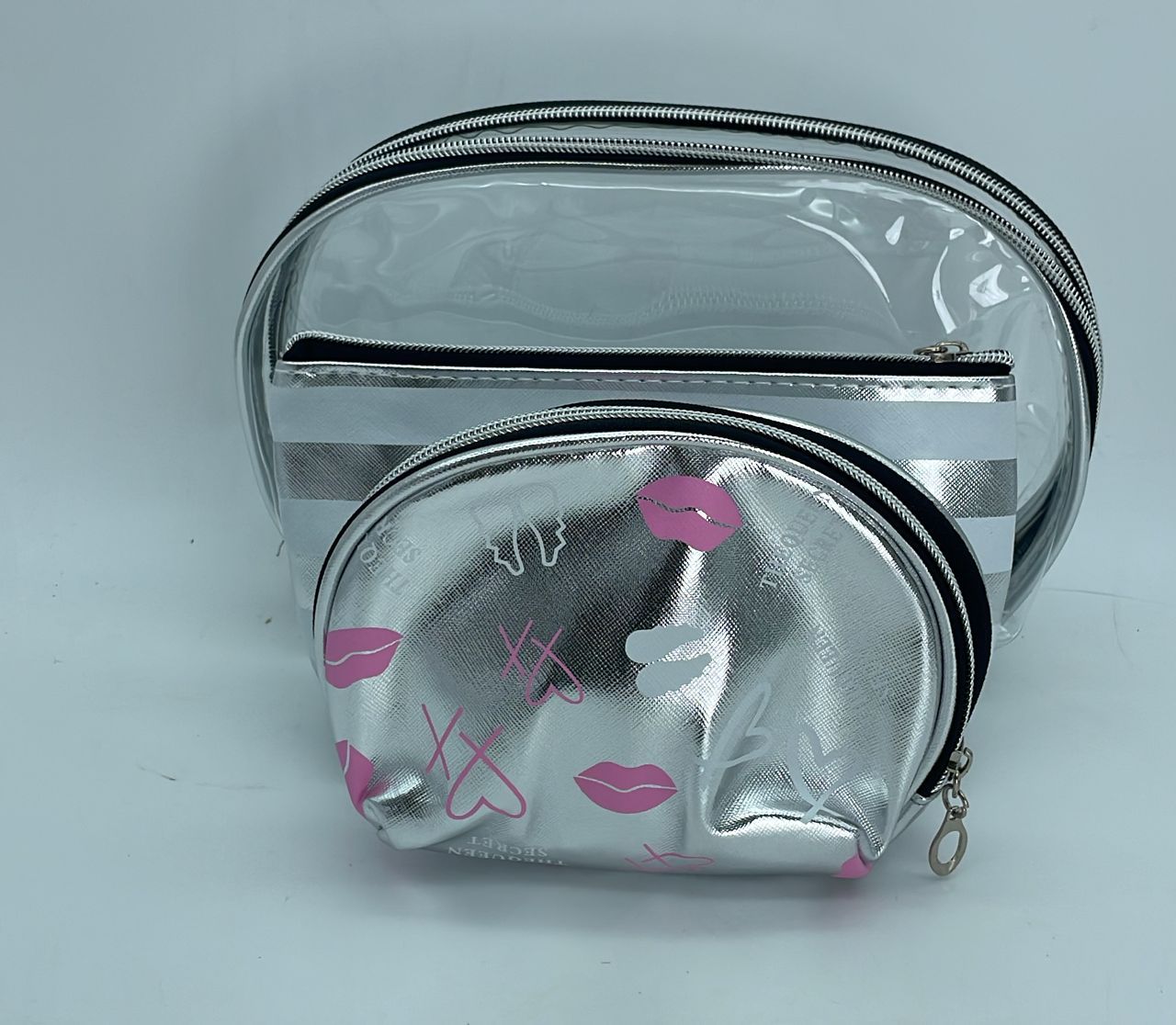 Set Of 3pcs Transparent Makeup Bag Cosmetic Women Makeup bag