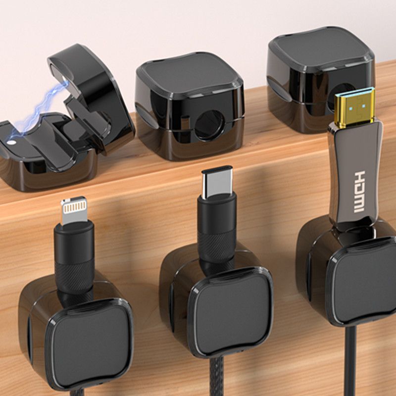 Magnetic Cable Organizer Clips Desktop & Car Use Cord Holder Fixed Buckle for Phone Charging Cables Plug Data Wire Storage Arrangement
