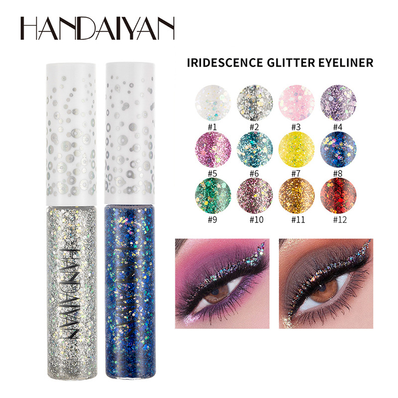 H2002 HANDAIYAN Iridescence Glitter Eyeliner Liquid Eyes Makeup Shine Colorful Eye Liner Gel Fast-dry Eyelid Liners Make up Cosmetics