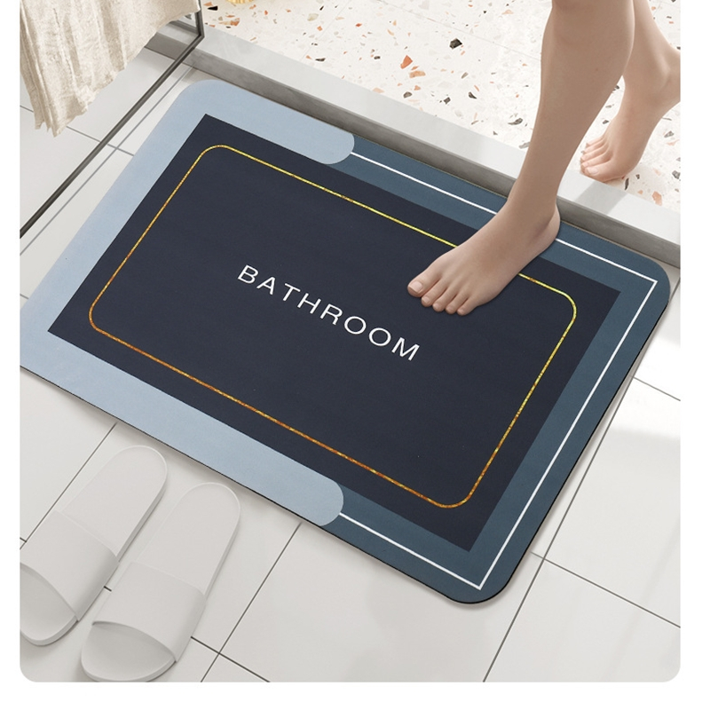 2821 Super Absorbent Bathroom Mat, Non Slip Soft Wrinkle Free Bathroom Rug, Ultra Thin Quick Dry Machine Washable Bathroom Floor Mat for Bathroom Floor, Bathtub, Shower Door Blue Rug Mat