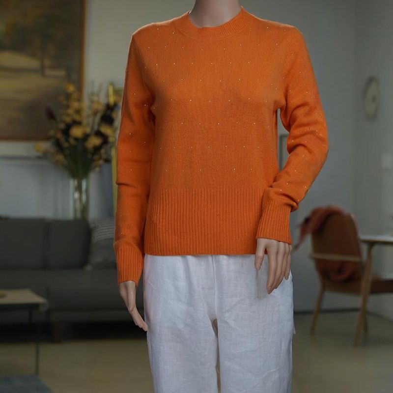Wool knit Sweater Round Neck Women's Sweater