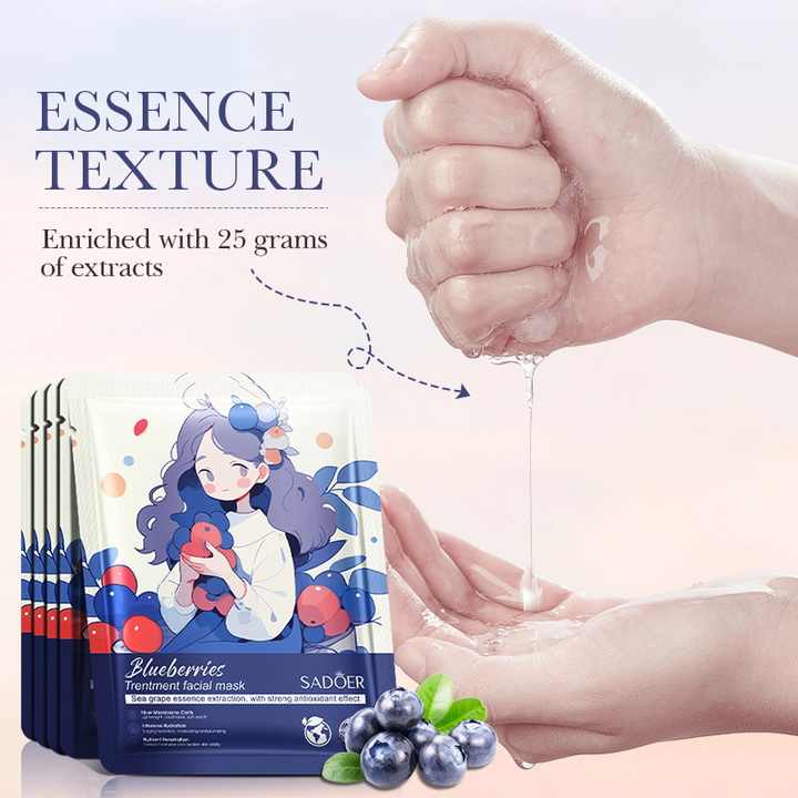 SADOER Fruits & Flowers, Rose, Aloe Vera, Blueberry ,Strawberry ,Honey, Peach ,Avocado ,Coconut, Moisturizing Nourishing Whitening Beauty Moisturizing Skin Care Mask